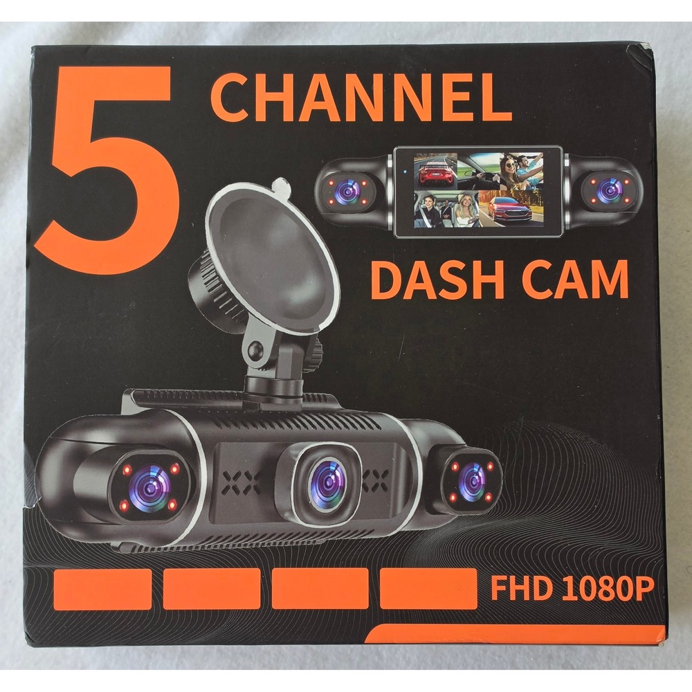 5 Channel Dash Cam FHD 1080P 360 Degree Coverage‎ 5G 128GB G-Sensor Night Vision